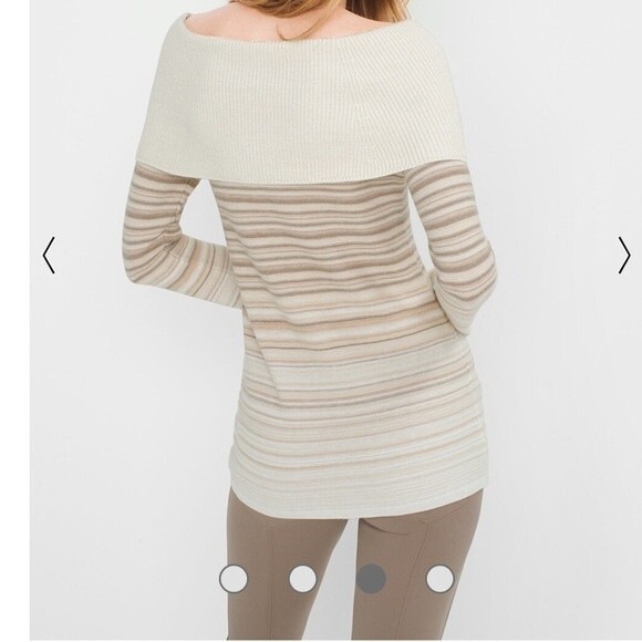 White House Black Market Cashmere Off-The-Shoulder Degrade Sweater - Picture 15 of 15